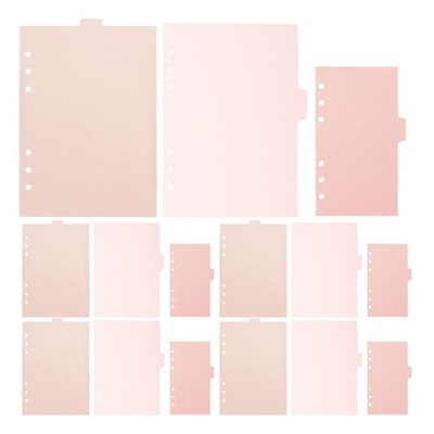 3 Sets Pink Separator Page Blank Dividers Loose Leaf Notebook Tabs