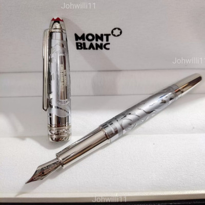 Montblanc Premium Silver Fountain Pen Engraved Luxury Collector Signature Gift