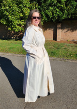 Ivory Rubber Mackintosh Rainwear ladies size 16-18 extra large 54" long