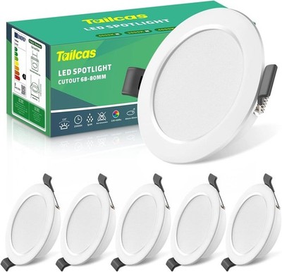 Flache LED-Spots, 5 W, 3000 K, Deckenspots, Einbaustrahler-Set, 6 Stk.