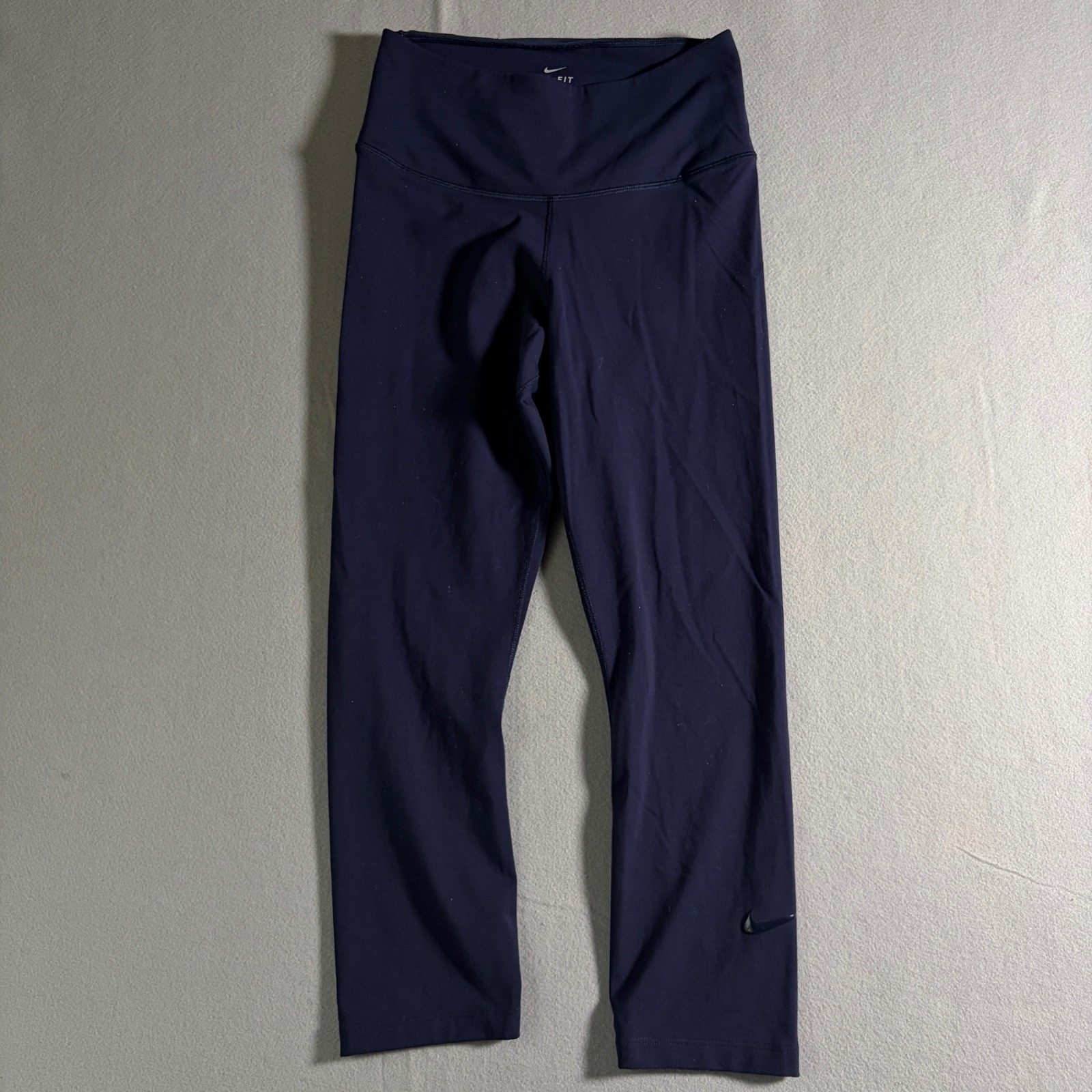 Nike Dri-FIT Womens Navy Blue High Waisted Cropped Leggings Size M