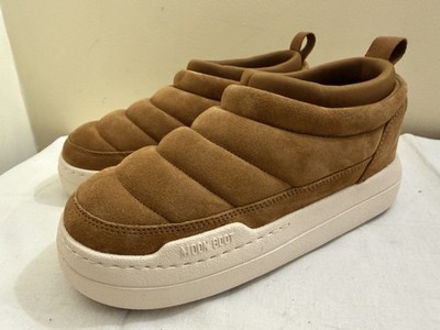 MOON BOOT Cognac Suede Leather PARK Low Sneaker Boots Women s 8.5 Men s 7  EU 39
