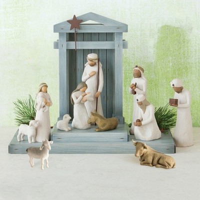 10-teiliges plus manger Krippenset Born Scene Willow-Tree Figur