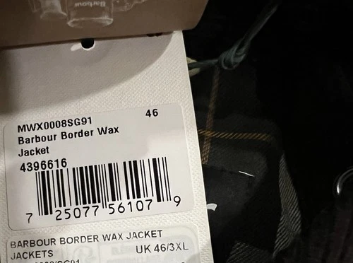 Rare Brand New with tags BARBOUR Men Border Wax Jacket hard to get size 46 Sage image 7