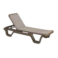 Grosfillex US515137 Espresso/Bronze Mist Marina Sling Chaise Lounge 2