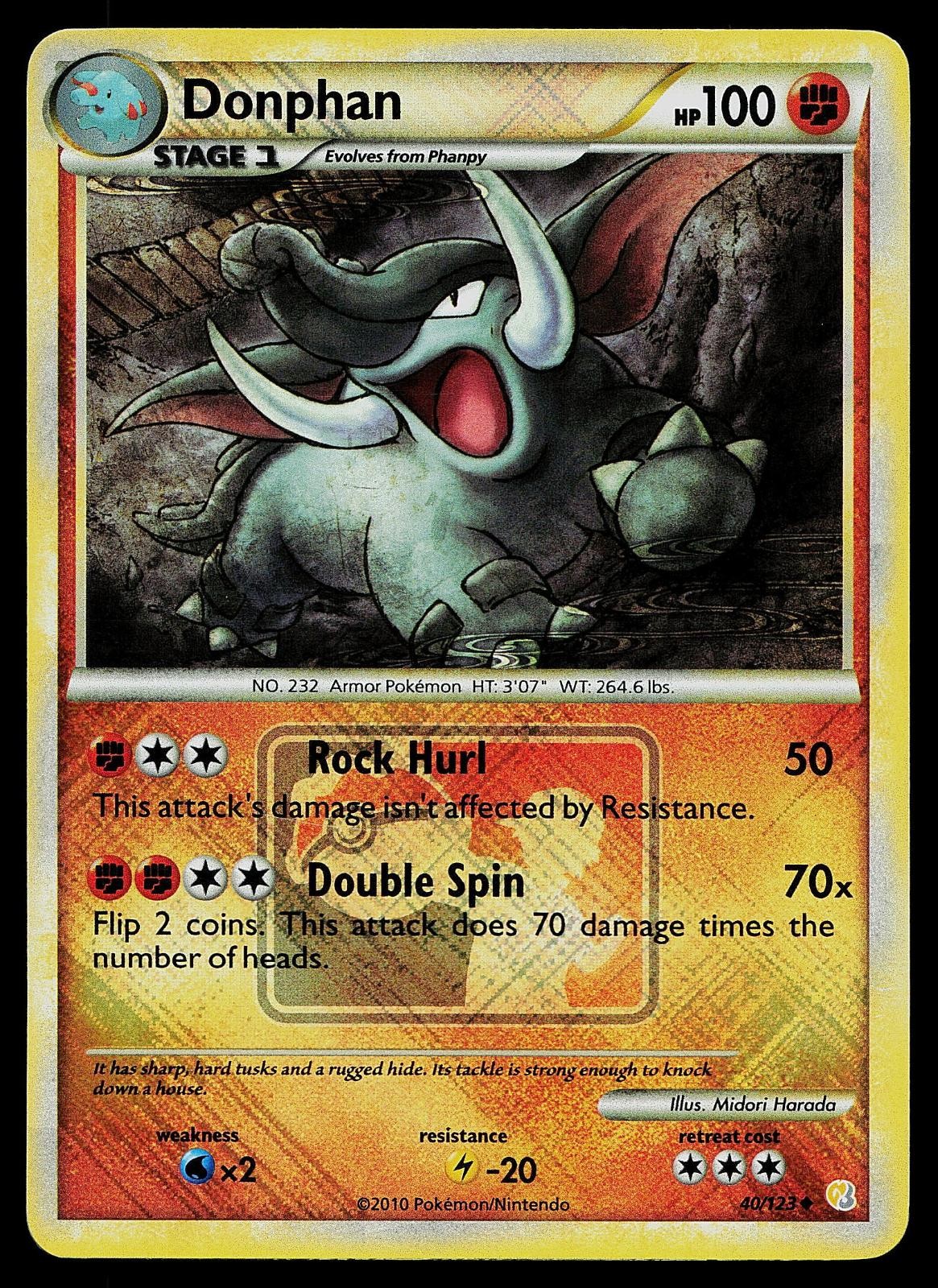 Pokemon Card - Donphan (League Promo) Crosshatch 40/123 Holo Reverse Holo Promo