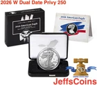 2026 W AMERICAN EAGLE SILVER Dollar Proof West Point Dual Date 1oz 26EA BOX COA