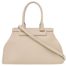 AUTHENTIC MOYNAT 2WAY Porline Hand Bag Light Beige Leather