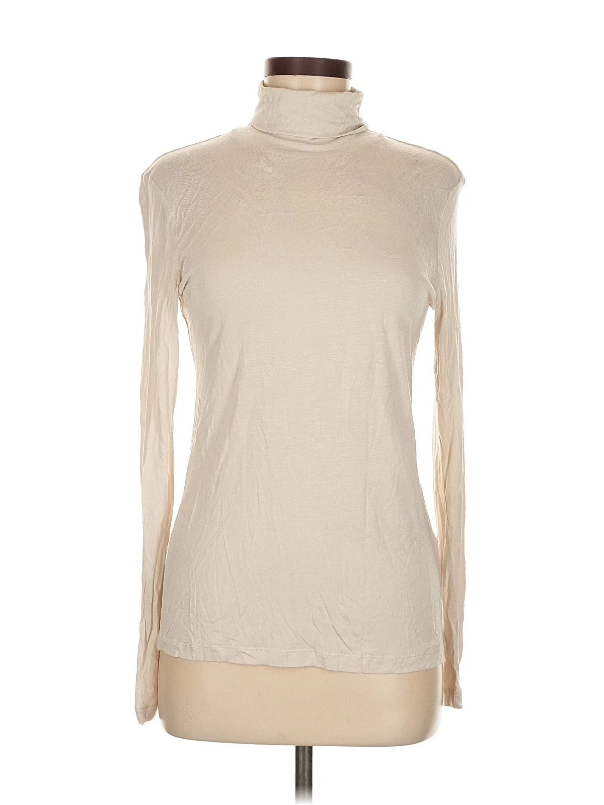 H&M Women Ivory Long Sleeve Top M