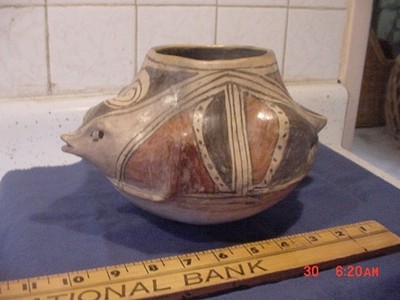 ANCIENT PRECOLUMBIAN CASA GRANDE FIGURAL POTTERY POLYCHROME BOWL