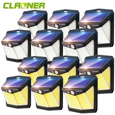 128 LED Solar Power Lights PIR Motion Sensor Outdoor Garden Street Security Lamp