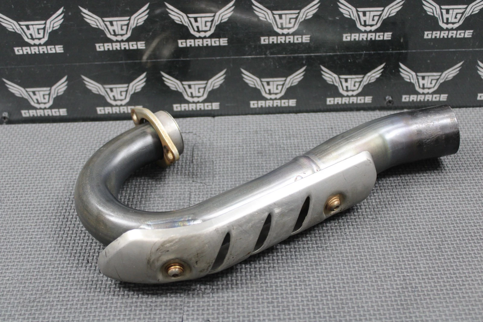 2007 06-08 KAWASAKI KX250F OEM TI EXHAUST PIPE CHAMBER HEADER 18088-0258 NICE!