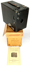 Antique Camera With Original Box  Manual Brownie No. 2A Eastman Kodak USA 1918