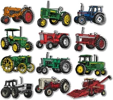 Farm Tractor Magnets Set of 12 by Classic Magnets