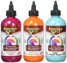 Unicorn SPiT Gel Stain & Glaze Paint in One - CaLyPso Set: --Phoenix Fire, Pixie