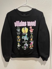 Disney Villains Mood Graphic Sweatshirt Black Juniors XS 1 Ursula Maleficent