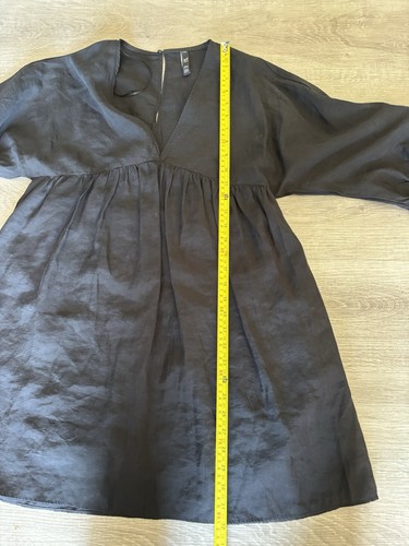 Mini Vestido Zara TRF Calzado Grunge Babydoll Manga 3/4 Con Bolsillos Negro XS - Imagen 8 de 8