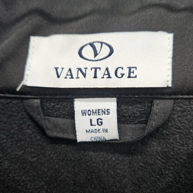 Vantage Womens Size Large Black Zip Up Jacket Perdue Logo - Image 3 of 4