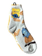 Disney Stitch Fall Winter Fuzzy Soft Warm Fluffy 2 Pairs Socks Shoe Size 4-10