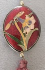 Vintage Cloisonne Lily Flower Pendant Necklace Multi-color — photo 1