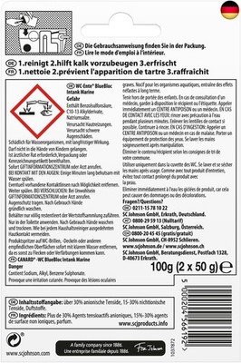 WC-Ente  Blue Bloc Intank, WC-Tabs für Wasserkästen, Marine Duft, 4er Pack (2