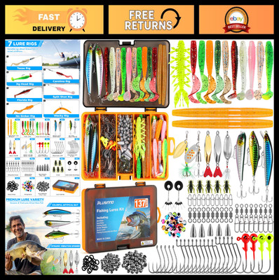 137Pcs Fishing Lures Tackle Box Set, Crankbaits, Hooks, Weights & Accessories -