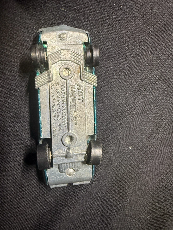 Hot Wheels 1968 Redline Custom Firebird USA Aqua with Brown Interior - Image 3 of 3