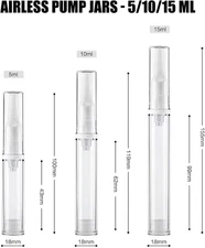 Pump Dispenser Airless Jars Traveling Bottles Set Empty Refillable Cosmetic