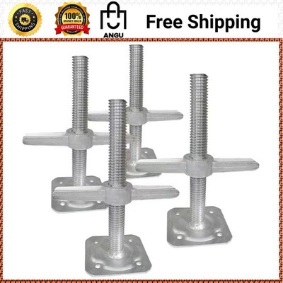 MetalTech 12in Adjustable Galvanized Steel Leveling Jacks 4Pc Scaffold Set