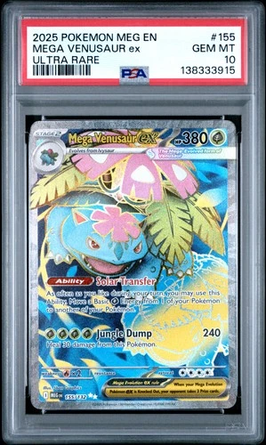 2025 POKEMON MEG EN-MEGA EVOLUTION ULTRA RARE #155 MEGA VENUSAUR EX PSA 10