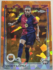 2024-25 Topps Chrome Sapphire UEFA Womens - Vicky Lopez ORANGE #/25 FC Barcelona