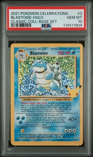 2021 POKEMON CELEBRATIONS CLASSIC COLL #2 BLASTOISE-HOLO PSA 10