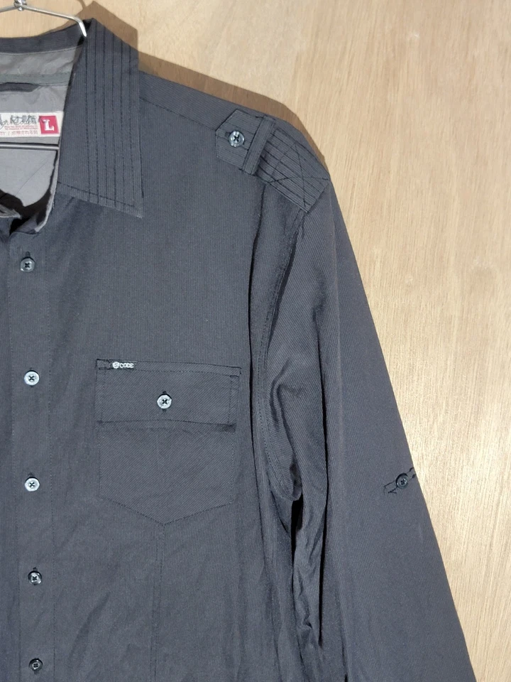 Sovereign Code Men’s Black Long Sleeve Button Down Shirt Size L Roll Tab - Image 3 of 4