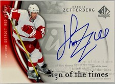 2005-06 SP Authentic Henrik Zetterberg Sign of the Times Auto #HZ Red Wings