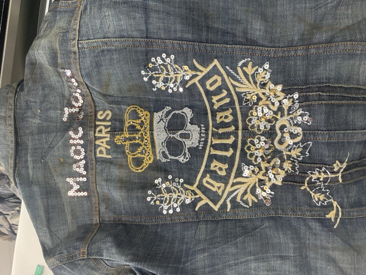 Galliano Denim Vintage Women Italian Jacket Logo Buttons