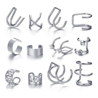 Ear Cuffs Ohrringe Set für Damen ohne Piercing Edelstahl zierlich Helix Carti