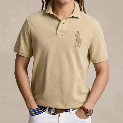 Polo Ralph Lauren Men's Custom Slim Fit Big Pony Mesh Polo Shirt