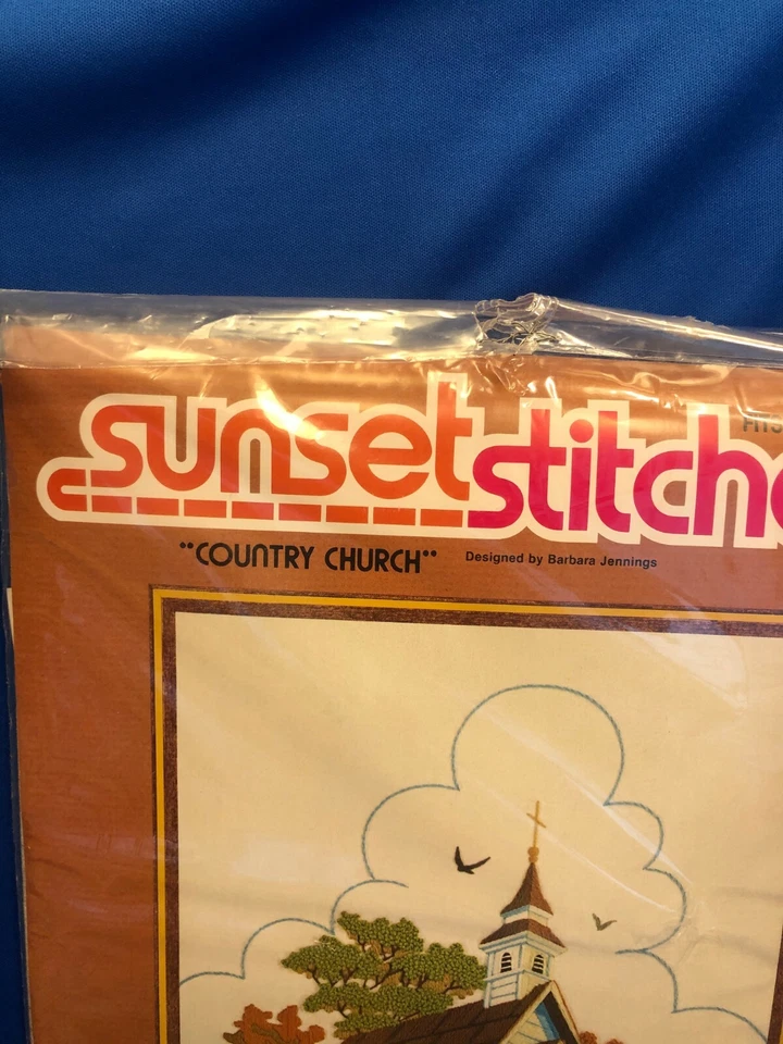 NIP Sunset Stitchery "Country Church" crewel embroidery kit #2479 B. Jennings - Image 4 of 4