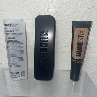 NUDESTIX Tinted Cover Foundation - Shade: Nude 7 - Full Size - New With Tin Box