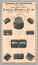 1910 Lucas Petit Cie Maroquinerie Sac Luxe Paris Publicité Ancienne