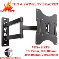 TV WALL BRACKET MOUNT 10-42 SWIVEL & TILT FULL MOTION FOR LED PLASMA TELEVISION