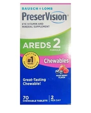 :.PreserVision AREDS 2 - Mixed Berry 🍓🫐Flavor, 70 Chewable Tablets.: