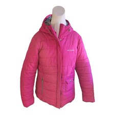 Columbia Jacket Girls Size Medium Pink Fuchsia Winter Full Zip Puffer Hoodie