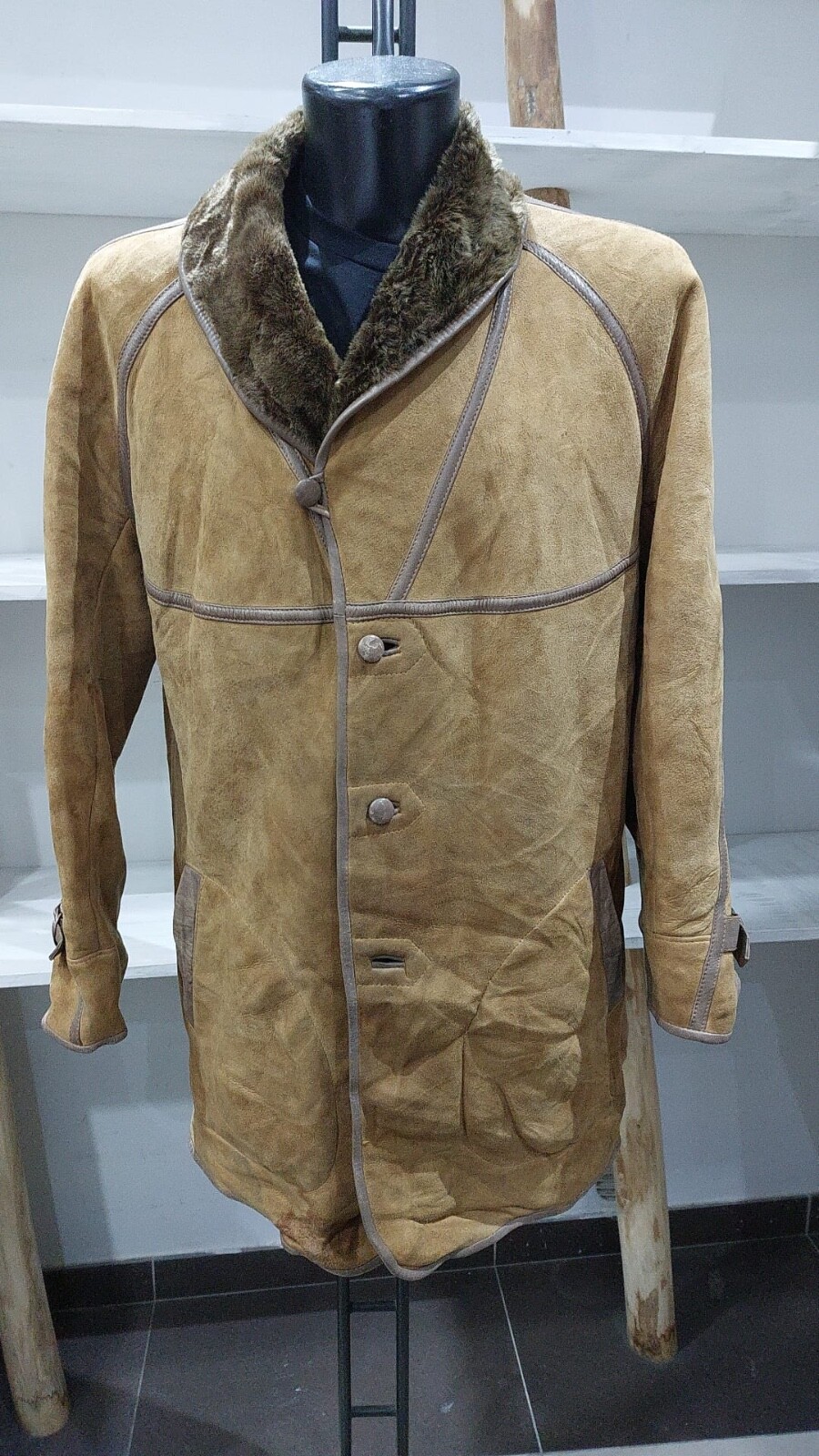 Vintage Brown Sheepskin Jacket for Women Size 50 MGC129PI