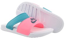 white nike benassi duo slides
