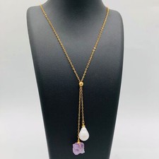 Amethyst Freshwater Pearl Pendant For Women Necklace Choker Jewelry Accessories