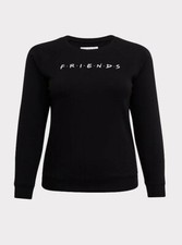 NWT Torrid Friends Black Crew Sweatshirt Plus Size 1 1X Runs Small
