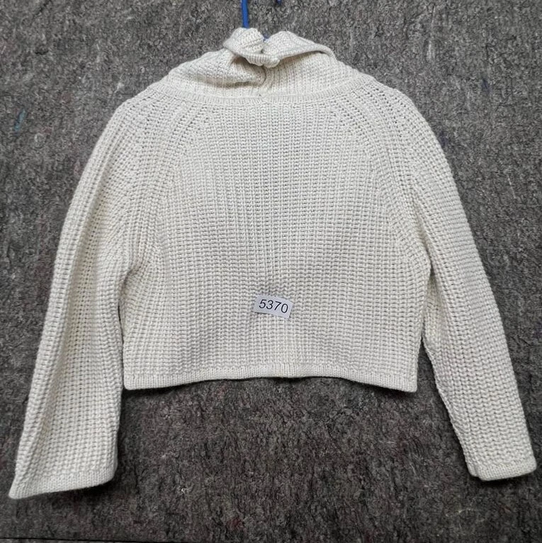 Apostrophe Sweater Beige Knit Wide Collar Crop Petite L 14-16 - Image 3 of 4