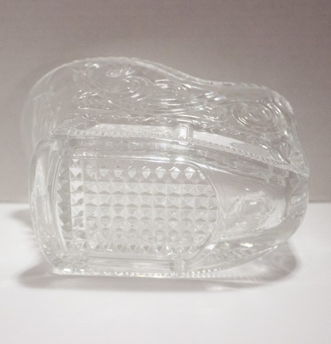 Plato de caramelo de trineo 24 % cristal de plomo corte trineo patrón de remolino vintage - Imagen 6 de 7