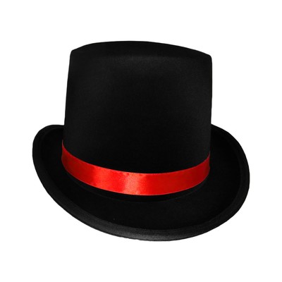 red and black top hat